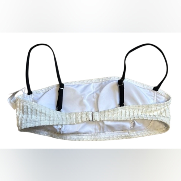 Cupshe x jojo Coastal Rib Piping Bandeau Top & High Cut Bottoms Set Size M  BNWT - Picture 5 of 6